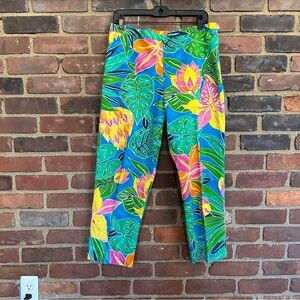 Lauren Ralph Lauren Pants Loud Tropical Floral Coastal Sz 14 / Large (34 X 25.5)